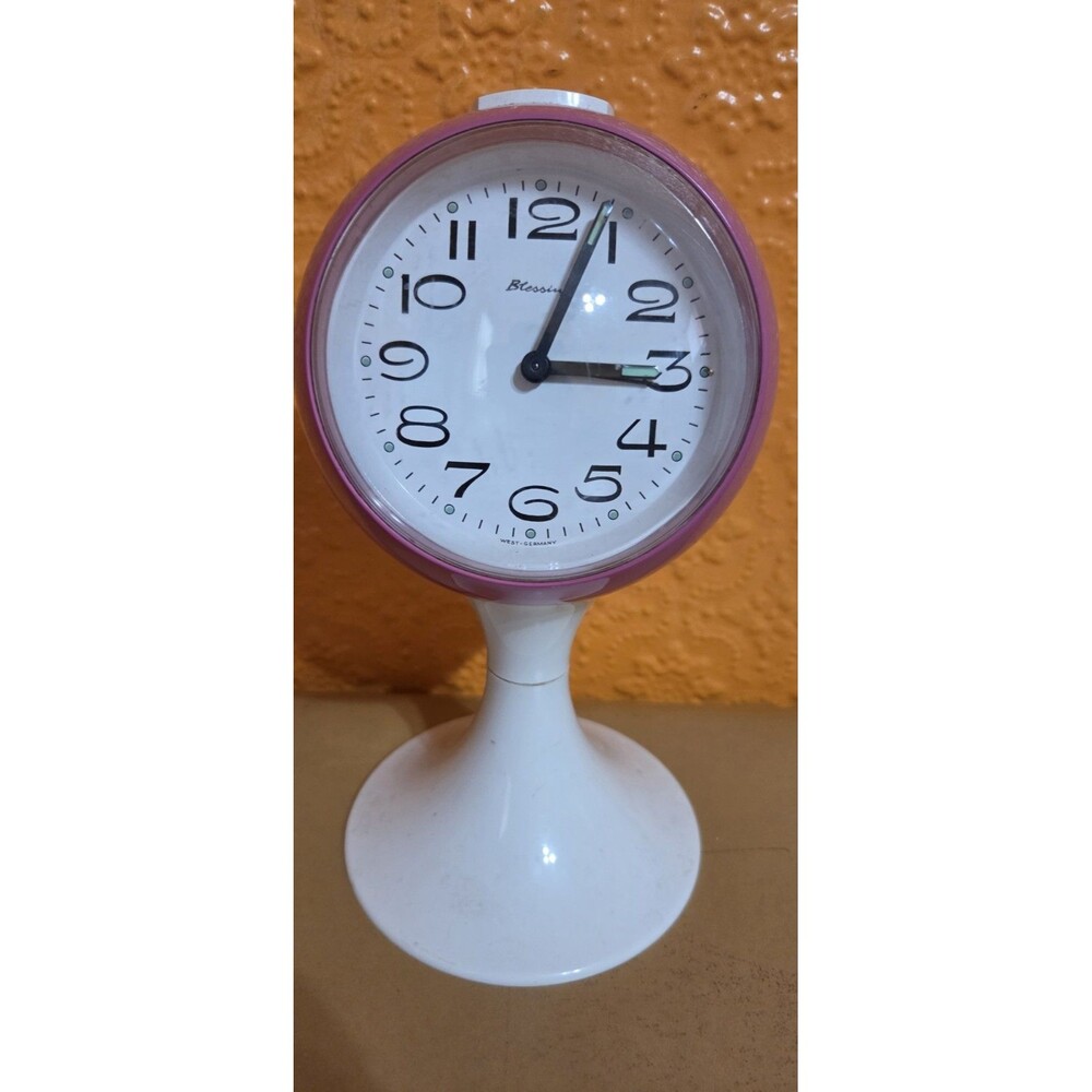 Vintage BLESSING alarm Clock Tulip foot Space Age mid-century West Germany 70s